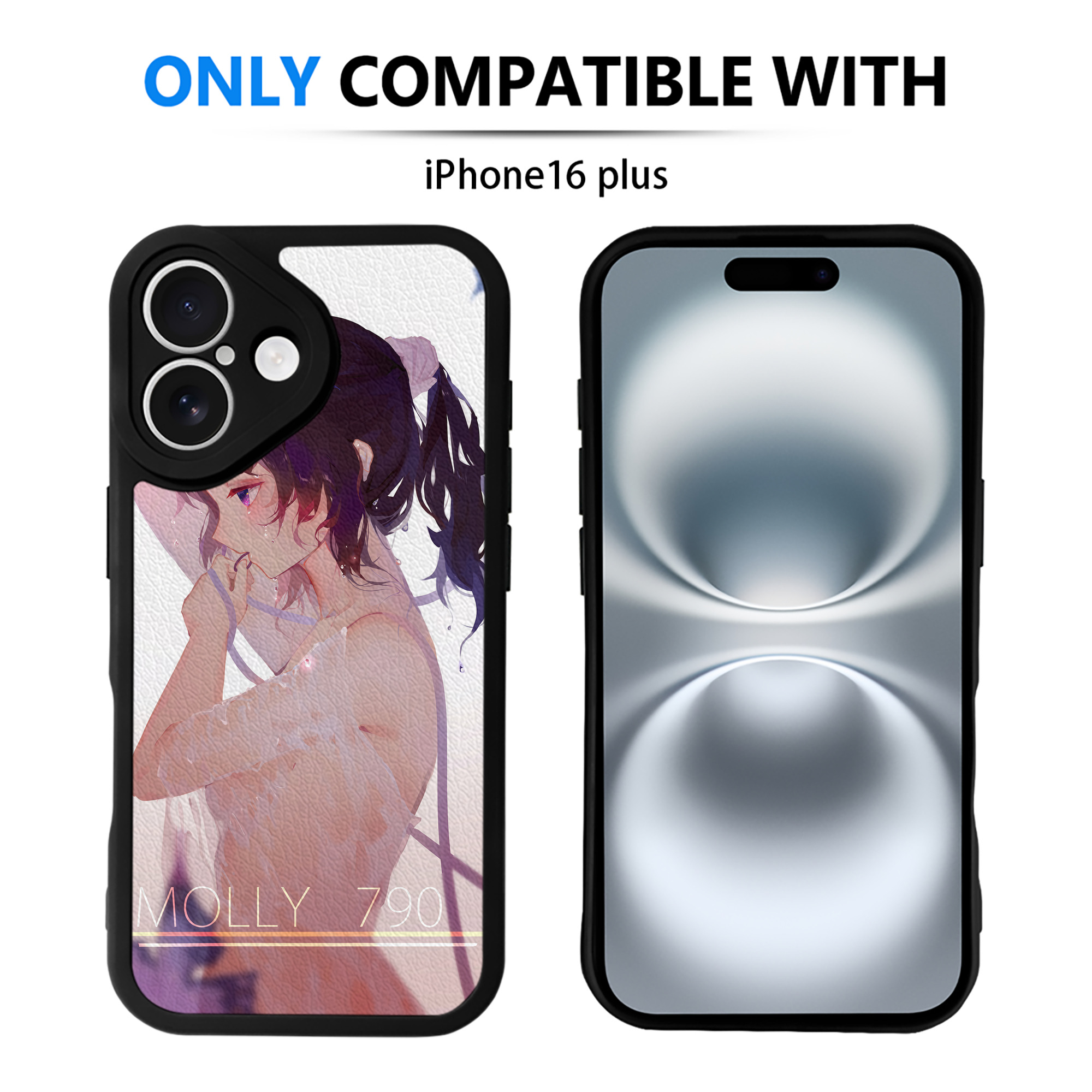（画像用） 鬼滅の刃（きめつのやいば）蟲柱-胡蝶 しのぶ／こちょう しのぶ Kochou Shinobu 【iPhone 16シリーズ対応】シリコンスマホケース（レザー調） 材質：シリコン
